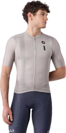 Castelli Drittone Logo sykkeltrøye korte ermer clay/belgian blue herre