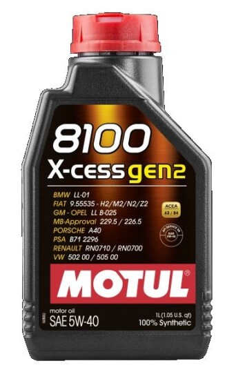 Motorolje MOTUL 8100 X-CESS GEN2 5W40 1L Motorolje MOTUL 8100 X-CESS GEN2 5W40 1L