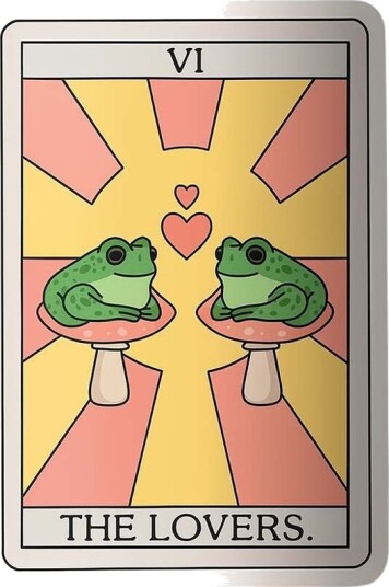 Klistremerke   Elskernes Frosk Tarotkort   4 Klistremerker