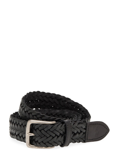 Polo Ralph Lauren Braided Calfskin Belt - Black - M Polo Ralph Lauren Braided Calfskin Belt - Black - M