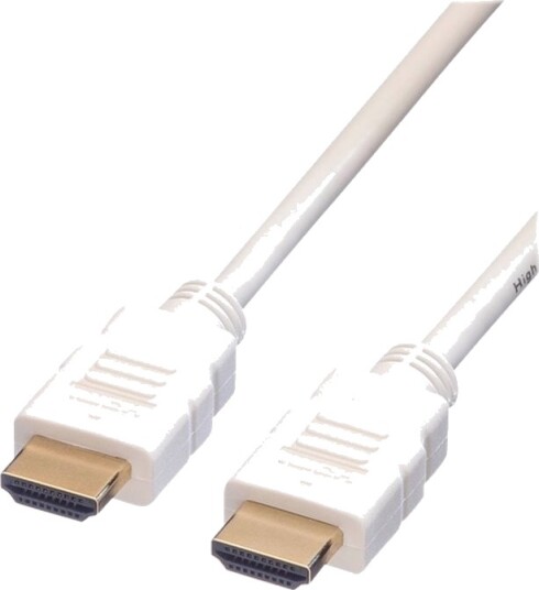 Roline Hdmi High Speed Cable With Ethernet Hdmi Kabel Med Ethernet Hdmi Hann Til Hdmi Hann 3 M Skjermet Hvit