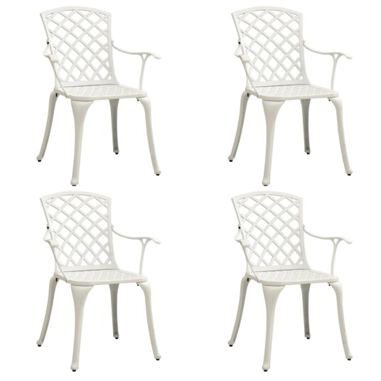  Bistrosett 5 deler støpt aluminium hvit 3070612