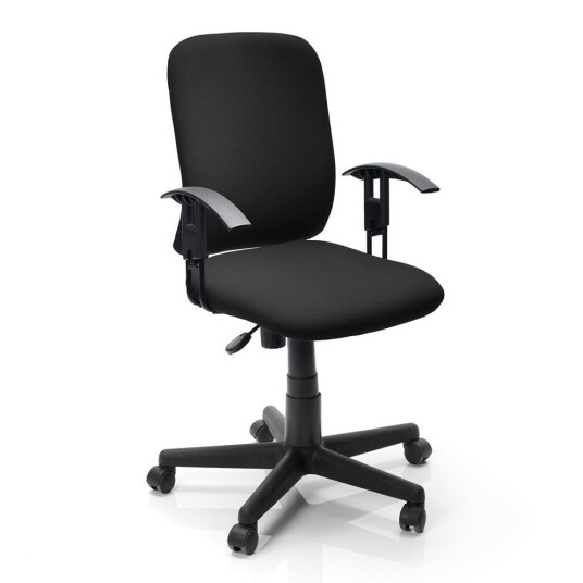 Lanab Group Kontorstol Slim, Svart Stoff, Armlener, Hjul