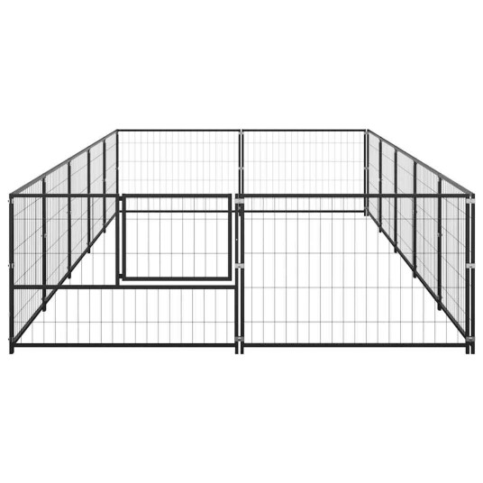 vidaXL Hundegård svart 10 m² stål