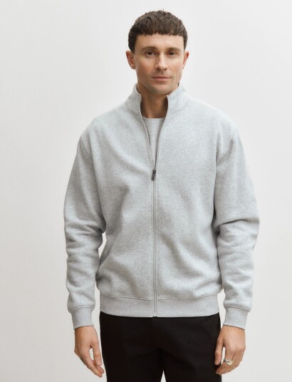 Enkel Studio Crew Neck Full Zip Esjohan   Grey   XL