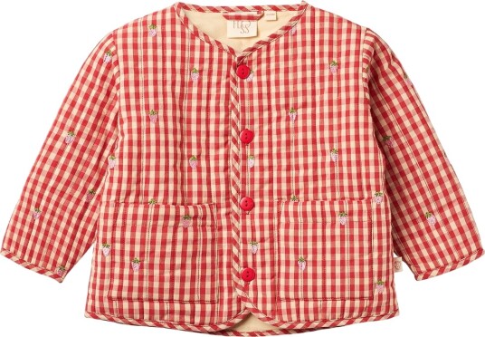 Flöss Overgangsjakke Molly Rød/Rosa Berry Gingham Flöss 3 år (98) Overgangsjakke