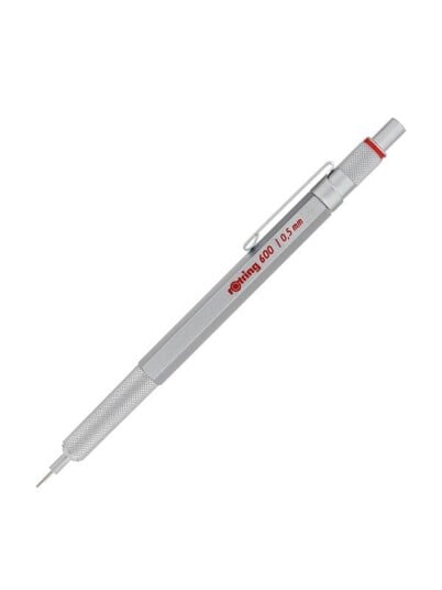 Rotring rOtring 6 Mechanical Pencil  .5 mm  Sølv All-Metal Body Propelling Pencil  Non-Slip Knurled Grip & Hexagonal Barrel
