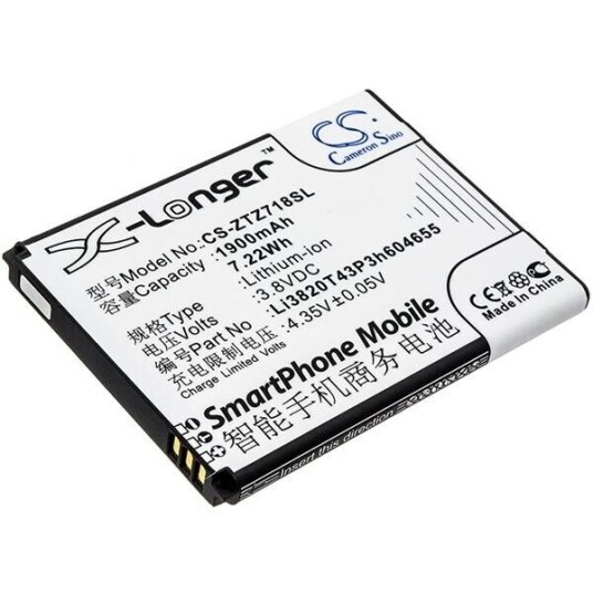 ZTE Z718 batteri (1900 mAh 3.8 V, Sort)