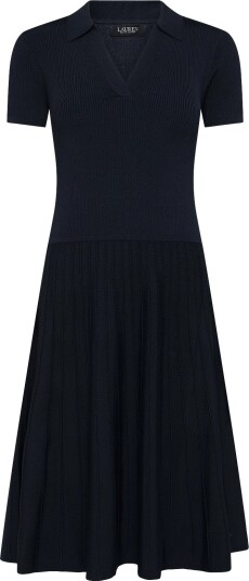 Lauren Ralph Lauren Matte Rayon/Nylon Swtr Dresses LAUREN NAVY S