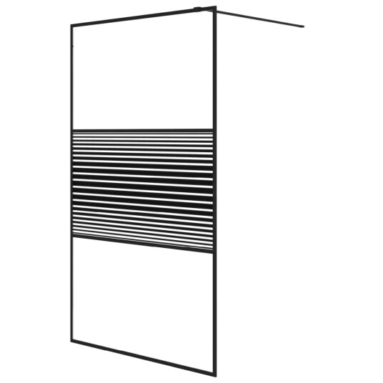 Dusjvegg svart 115x195 cm klart ESG-glass Dusjvegg svart 115x195 cm klart ESG-glass