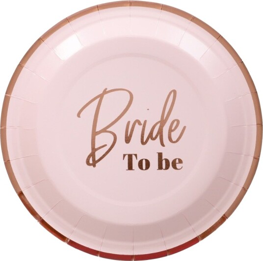 8 stk. ''Bride To Be'' Papptallerkener 23 cm Utdrikningslag 68022