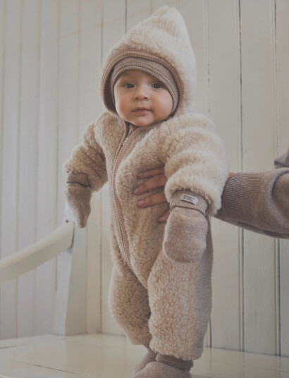 Huttelihut Pram Suit Wool Teddy W. Lin. Cream 98 Huttelihut Pram Suit Wool Teddy W. Lin. Cream 98