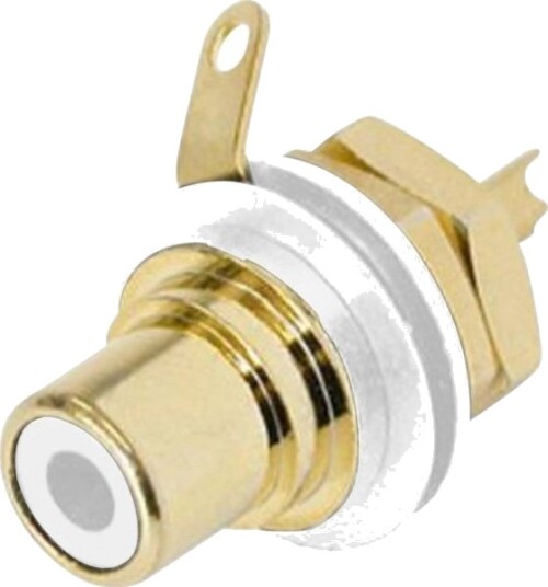 Rean Av Nys367-9 Cinch-Kontakt Flensetilkobling 2 Poler Hvit 1 Stk