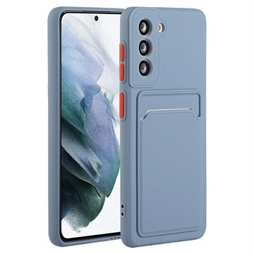 Samsung Galaxy S21 5G TPU-deksel med Kortholder Blå