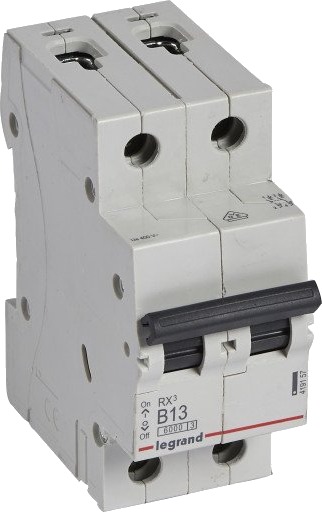 Legrand 6 stk Automatsikring RX3 B 13A 2P, 2M, 6kA Legrand 6 stk Automatsikring RX3 B 13A 2P, 2M, 6kA