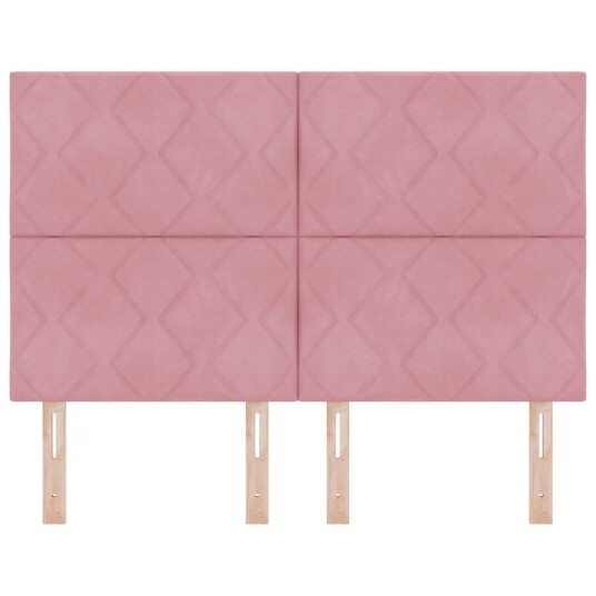LED Hodegjerde Diamantblokkmønster Rosa 160 cm Fløyel