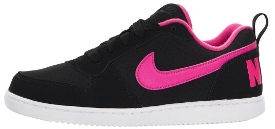 NIKE Court Borough Low PS Kids Sneakers Black/Pink 28