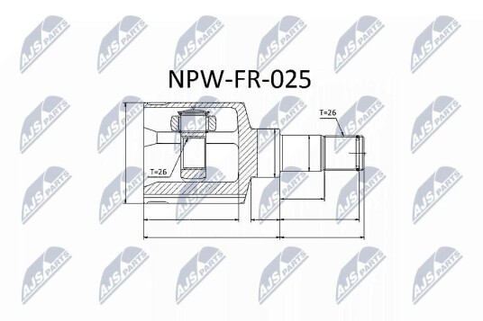 Nty Drivknute drivaksel NTY NPW FR 025