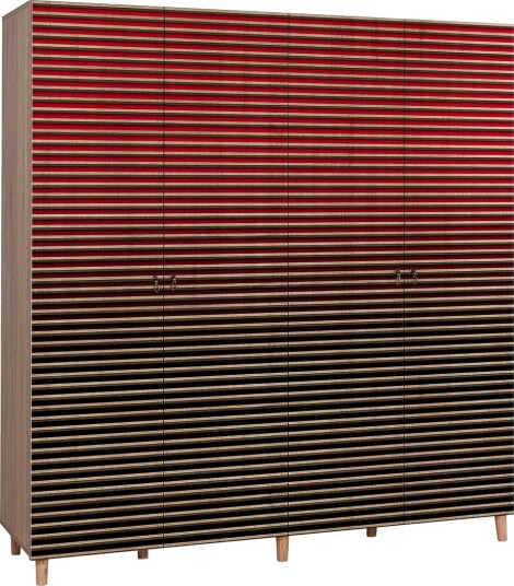 Brokind Garderobe 180 cm - Brun/Rød