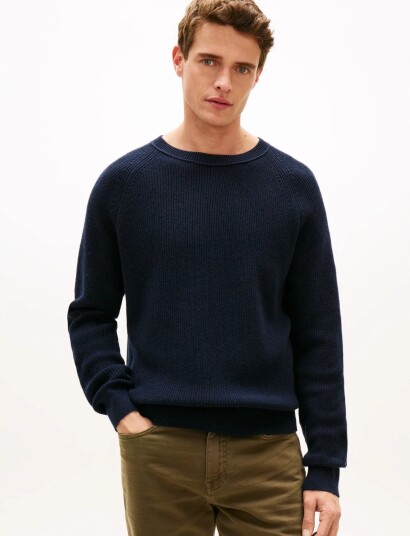 Tommy Hilfiger Fisherman Rib Crew Neck Navy M Tommy Hilfiger Fisherman Rib Crew Neck Navy M