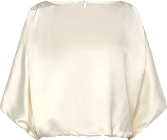Malina Havanna Boat Neck Puff Sleeve Blouse Cream 42