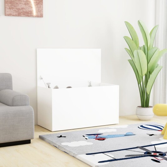 vidaXL Oppbevaringskiste hvit 84x42x46 cm konstruert tre vidaXL Oppbevaringskiste hvit 84x42x46 cm konstruert tre