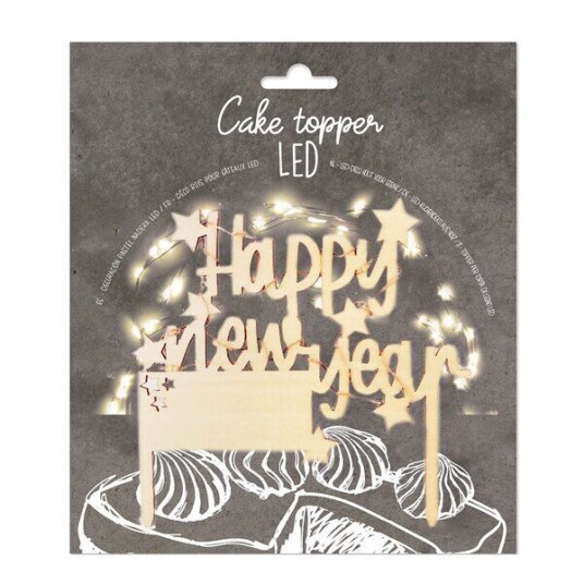 ScrapCooking Cake Topper LED kakedekorasjon Happy New Year tre ScrapCooking Cake Topper LED kakedekorasjon Happy New Year tre