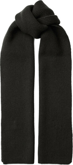 Selected Slmmason Merino Wool Knit Scarf - Khaki green - ONE SIZE