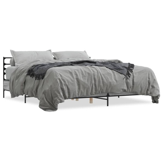  Sengeramme grå sonoma 200x200 cm konstruert tre og metall 8721102613616