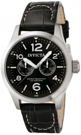 Invicta Herreklokke 0764 I Force Military Sort/Lær Ø48 mm