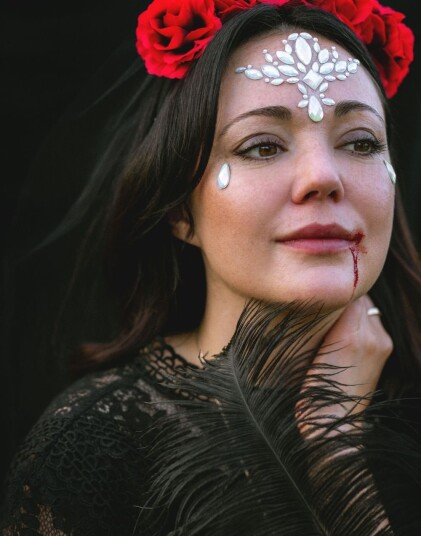 Ansikts Juveler Crystal Sorrow Lyser i Mørket