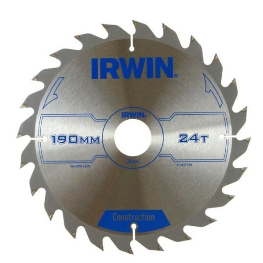 Irwin Sirkelsagblad Ø 190 mm 24T for Kapping og Riving i Tre