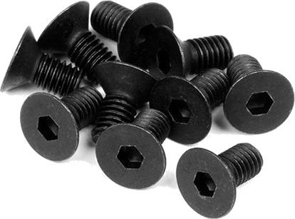 Flat Head Screw M3X6Mm (Hex Socket/10Pcs)