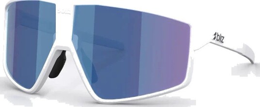 Bliz P002 Large sykkelbriller matt hvit/smoke/blue multi