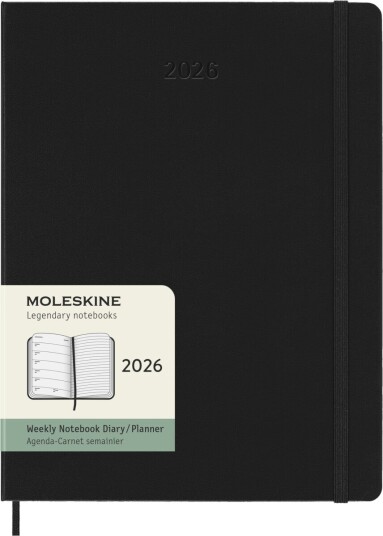 Moleskine 2026 Hard Xl Uke Notat Sort