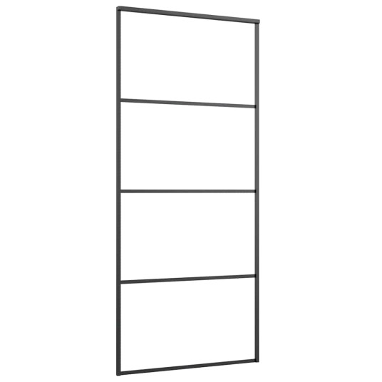 vidaXL Skyvedør med monteringssett svart 90x205 cm ESG-glass