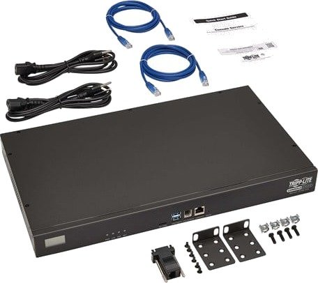 Tripp Lite Eaton Series 16-Port Serial Console Server USB Ports (2) Dual GbE NIC 16GB Flash Wi-Fi Desktop/1U Rack TAA B098-016