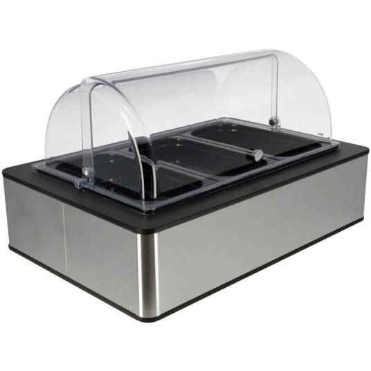 VEGA Buffetsystem komplett Fundale antrasitt 6,5 cm melamin svart 3 x GN 1/3; Størrelse GN 1/1, 63x42.5x27.4 cm (LxBxH); Antrasitt/Transparent/Hvit; Rektangulær