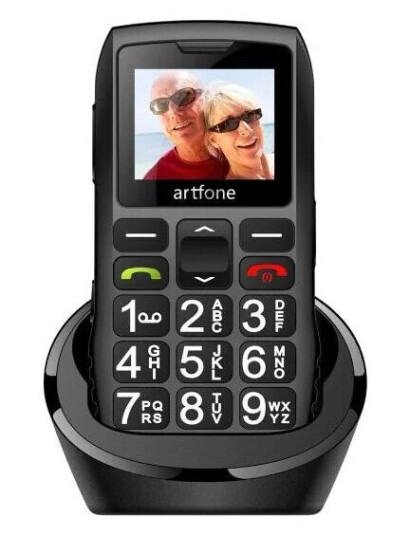 Spongebob Artfone C1+ Senior Mobiltelefon med Dual SIM Svart