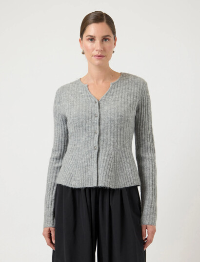 YAS Yasdolly Ls Knit Cardigan S. Noos - Grey - S