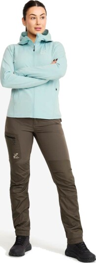Revolutionrace Evolution Light Stretch Fleece Hoodie Dame Gray Mist M Dame Overdeler Fleece & midlayers