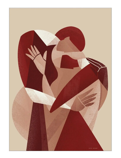 Poster & Frame Jdzo Draws - Lovers - Red - 50X70CM