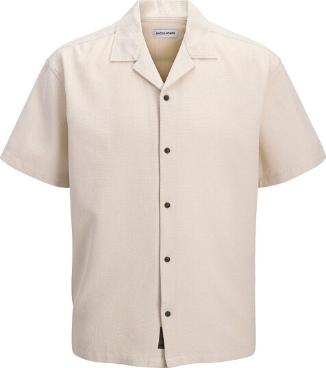 Jack & Jones PluSkjorte jjGlobal Waffle Resort Shirt SS Pls Grå Jack & Jones PluSkjorte jjGlobal Waffle Resort Shirt SS Pls Grå