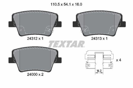 Bremseklosser TEXTAR 2431201 Bremseklosser TEXTAR 2431201