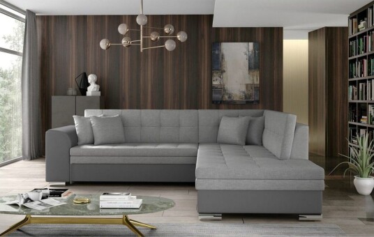 Seksjonssofa Eltap Pieretta 260x207x78 cm Sawana 21 Soft 29 Grå Høyre