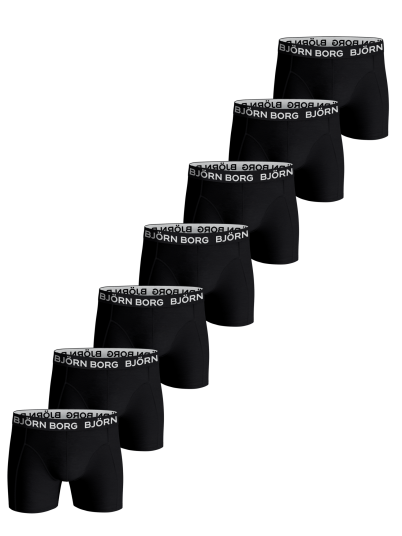 Björn Borg 7p COTTON STRETCH BOXER MP001 Black MP Black XXL