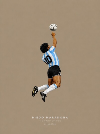 Poster Diego Maradona Guds Hånd