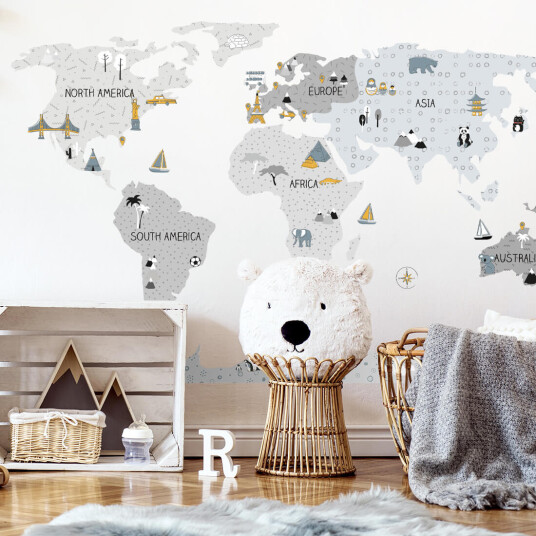 Pastelowelove Veggklistremerke Verdenskart "M" Wallsticker Maps Pastelowelove Veggklistremerke Verdenskart "M" Wallsticker Maps