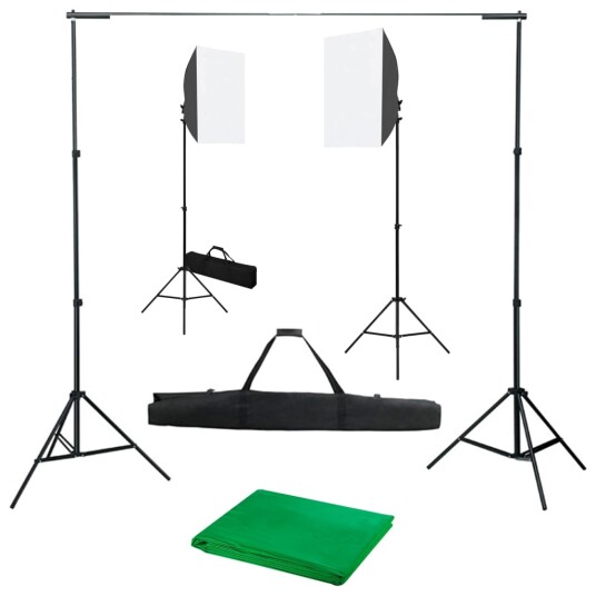 vidaXL Fotostudiosett med softbokslys og bakgrunn vidaXL Fotostudiosett med softbokslys og bakgrunn
