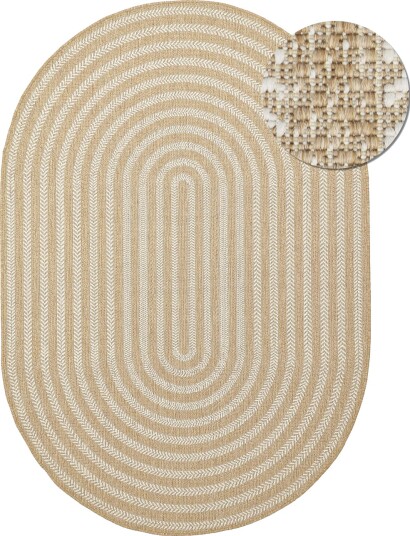 Ovalt teppe Indoor/outdoor Leander natur Størrelse: 160 x 230 cm